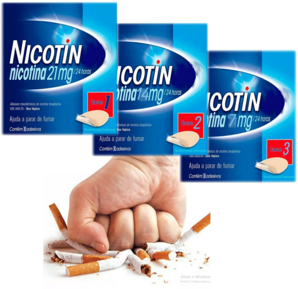 NICOTIN 7, 14 e 21mg KIT Completo - Adesivo De Cessação Da Nicotina 90 adesivos parar de fumar