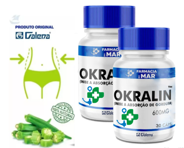 Okralin 600 mg Bloqueador De Gordura 60 cáps Emagrecedor Original Galena
